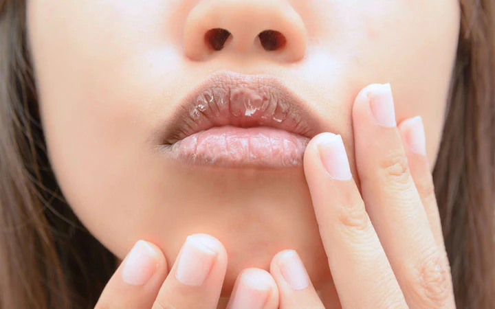 ماسیدن رژ لب روی لب‌ ها
